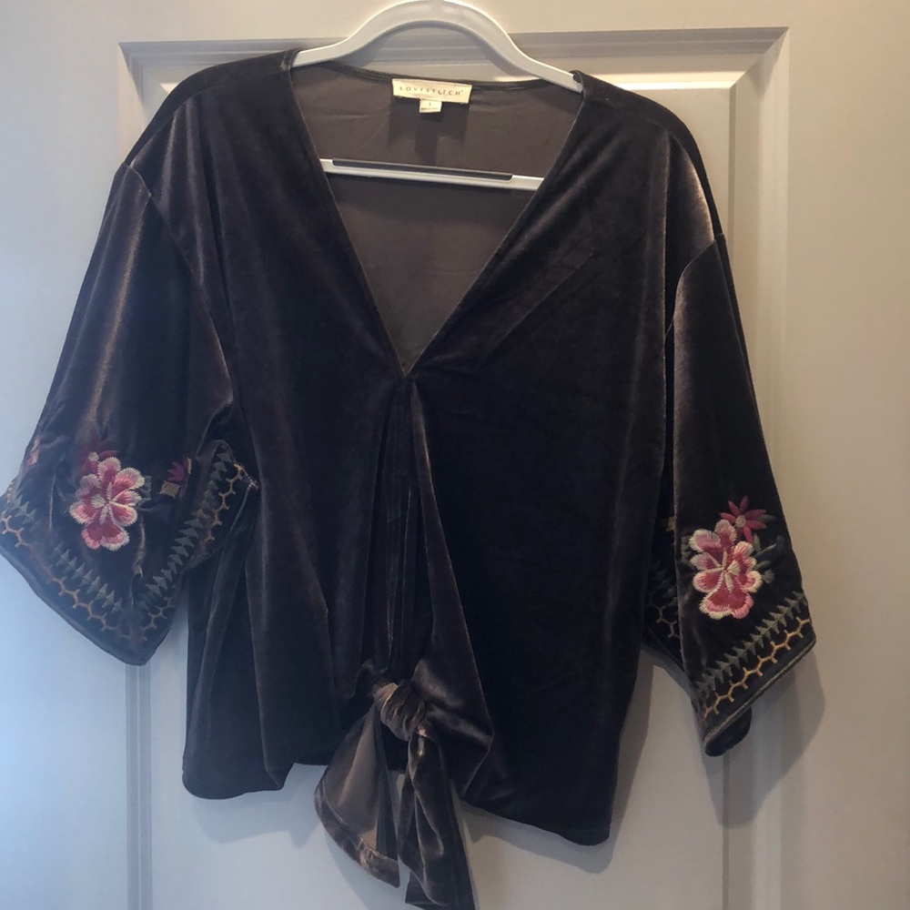 Beautiful, dark brown velvet top!